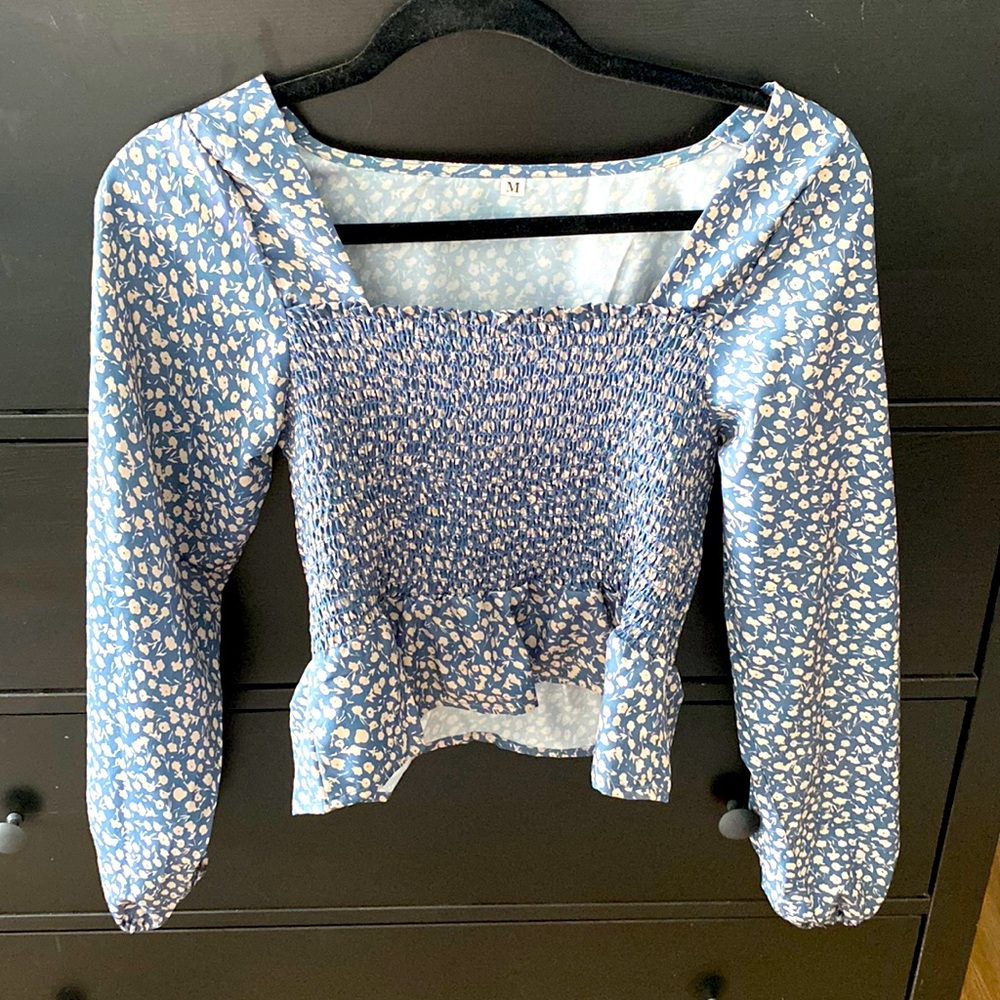 SHEIN crop top with bell sleeves